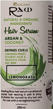 Load image into Gallery viewer, Lemongrass Hair Serum with Argan and Coconut Oil 250ml
