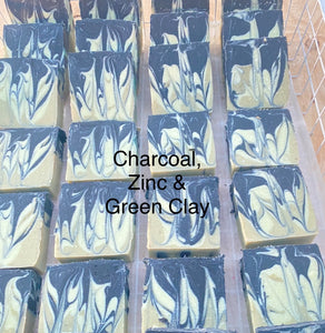 Charcoal, Zinc & Green Clay with Lavender & Rosemary